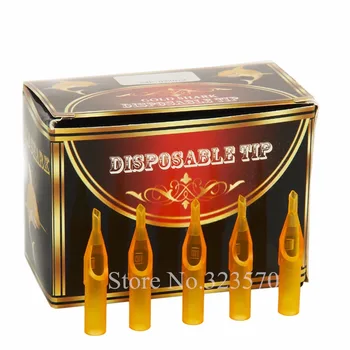 

50PCS 14D Gold Shark Disposable Tattoo Sterile Tips Nozzle Supply - Diamond Size 14