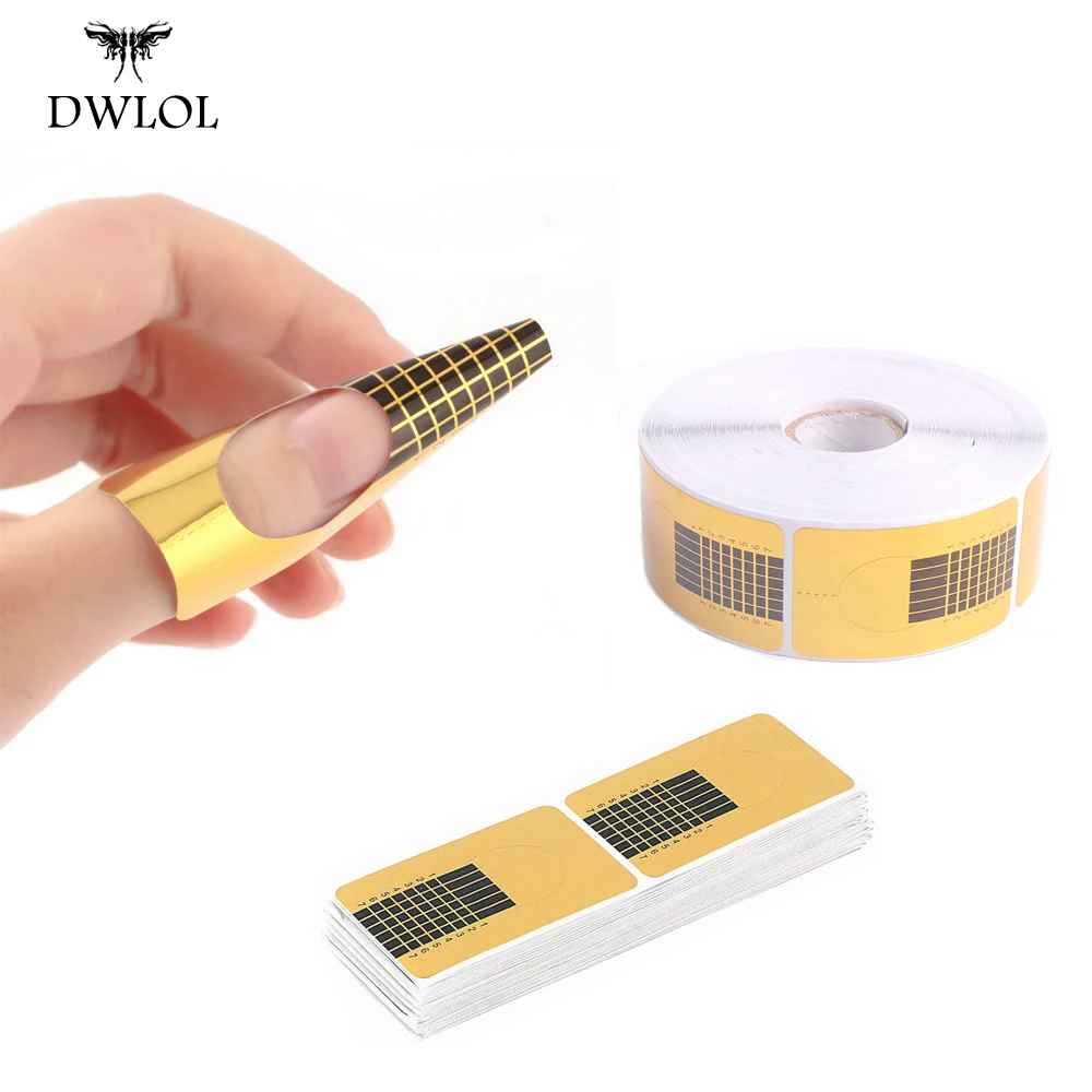 

100 Pcs Professional Nail Forms Acrylic Curve Nails Gel Nail Extension Nail Art Guide Form