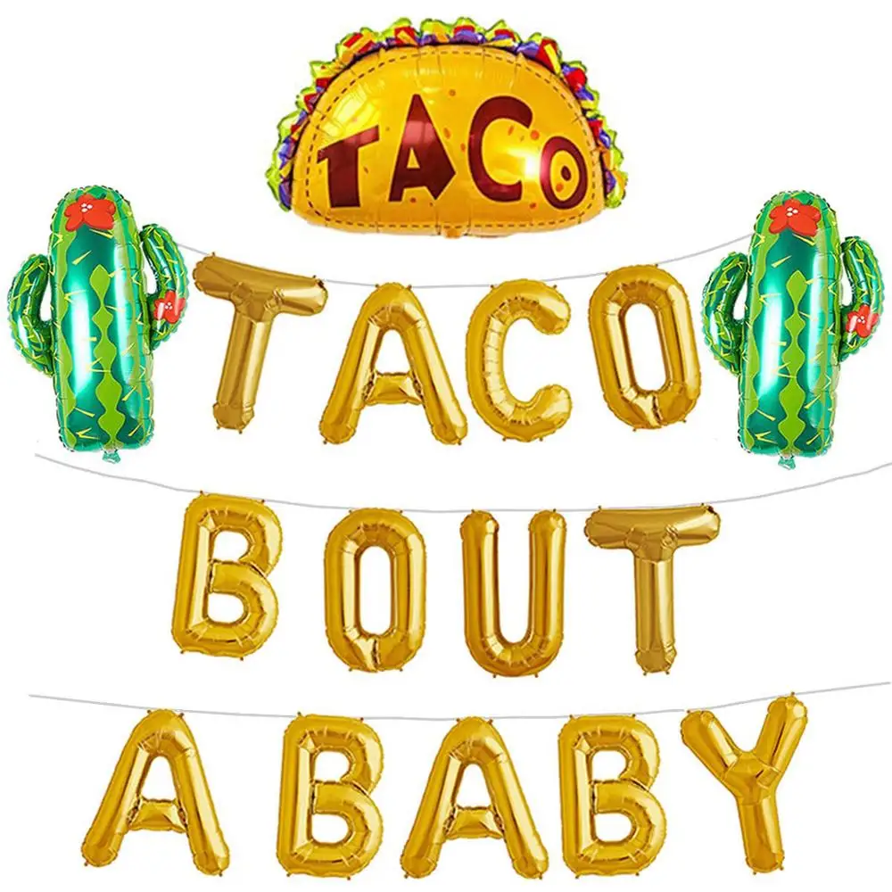 16 шт./партия Taco but A Baby Золотая фольга l воздушные шары для мексиканской фиесты кактус тематические принадлежности для праздника пол раскрывает ребенок душ Декор