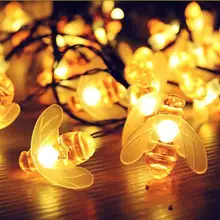 

Cute Bee Guirlande Lumineuse Solar 30 Luces LED Decoracion 6.33m Flash Fairy Guirlande Light for Christmas Navidad