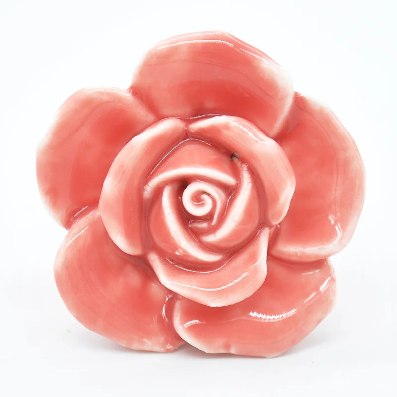 

5 Colors Rose Flower Handles Cabinet Ceramic Knobs Flowers Kitchen Handles Dresser Closet Kids Bedroom Furniture