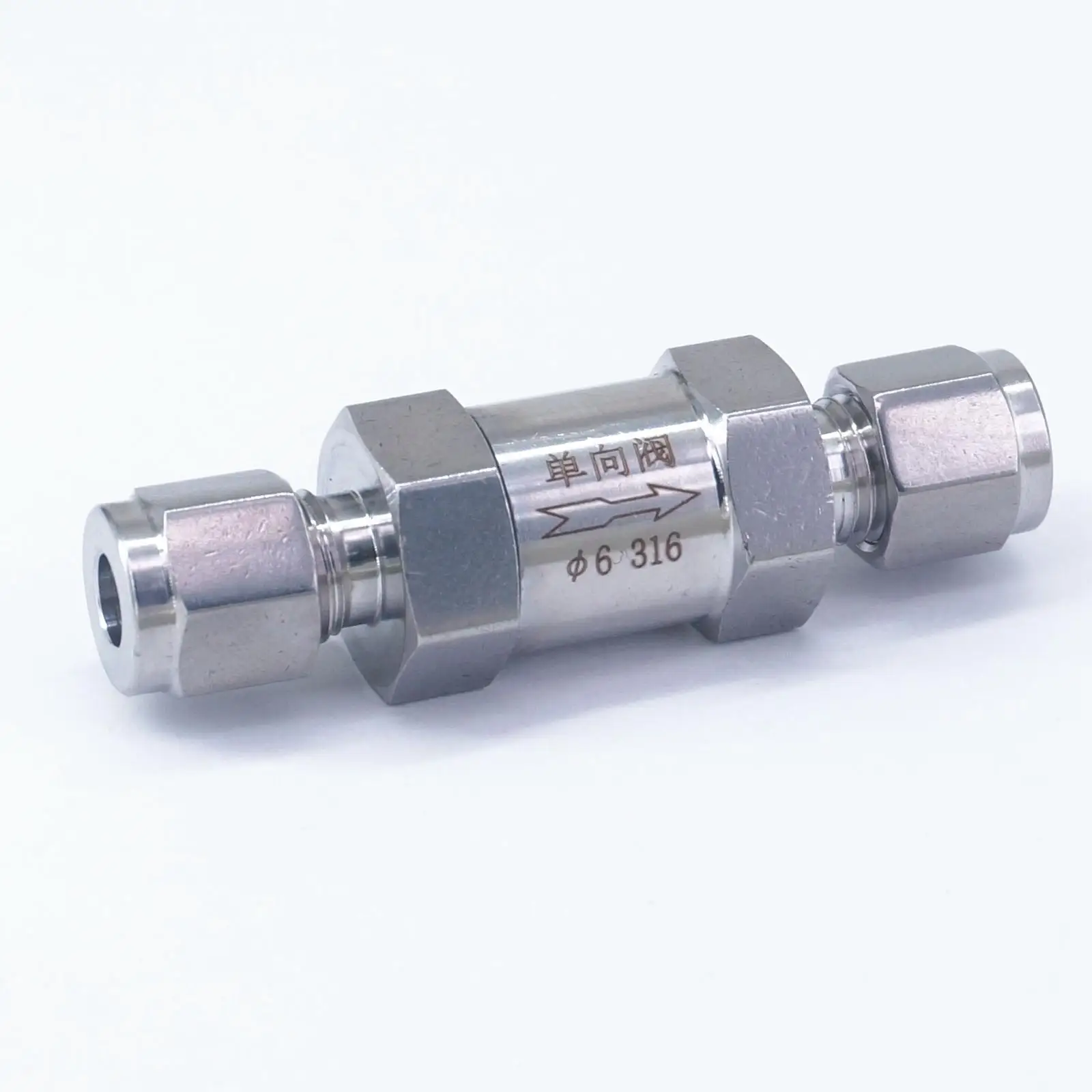 Fit 6mm OD Tube SS316 One Way Non return Check Compression Valve 3570 PSI Water Gas Oilin Pipe Fit 6mm OD Tube SS316 One Way Non return Check Compression Valve 3570 PSI Water Gas Oilin Pipe