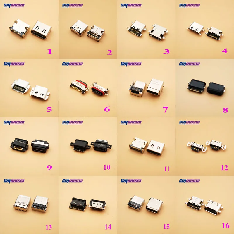 

54Model 54pcs Type C Micro 3.1 USB Female Jack C Micro USB 3.1 Power Jack Socket Connector for Xiao Mi Lenovo Huawei Etc.