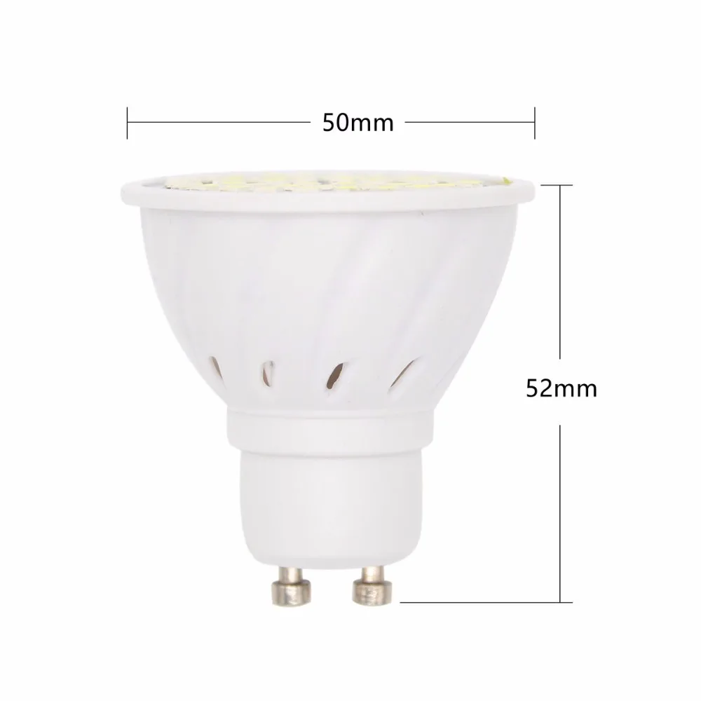 GU10 lámpara de LED 220 v 2835 Lampada LED Bombillas de luz 48LED 60LED 80LED Bombillas LED Spotlight GU 10 vela lámparas 10 unids/lote