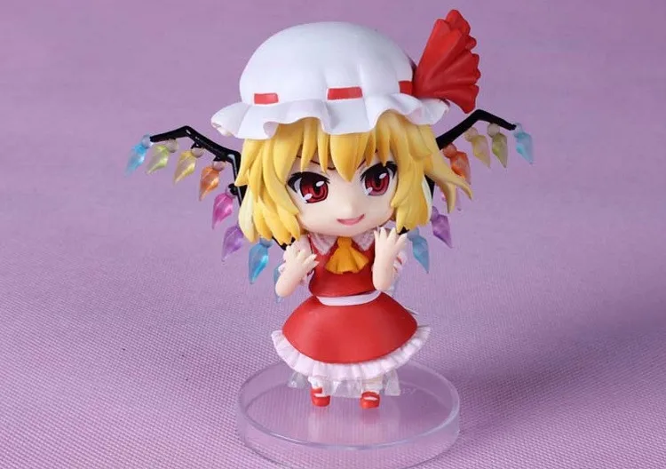 Новая Горячая 10 см версия TouHou проект Flandre Скарлет подвижная фигурка игрушки коллекция Рождественская игрушка кукла с коробкой