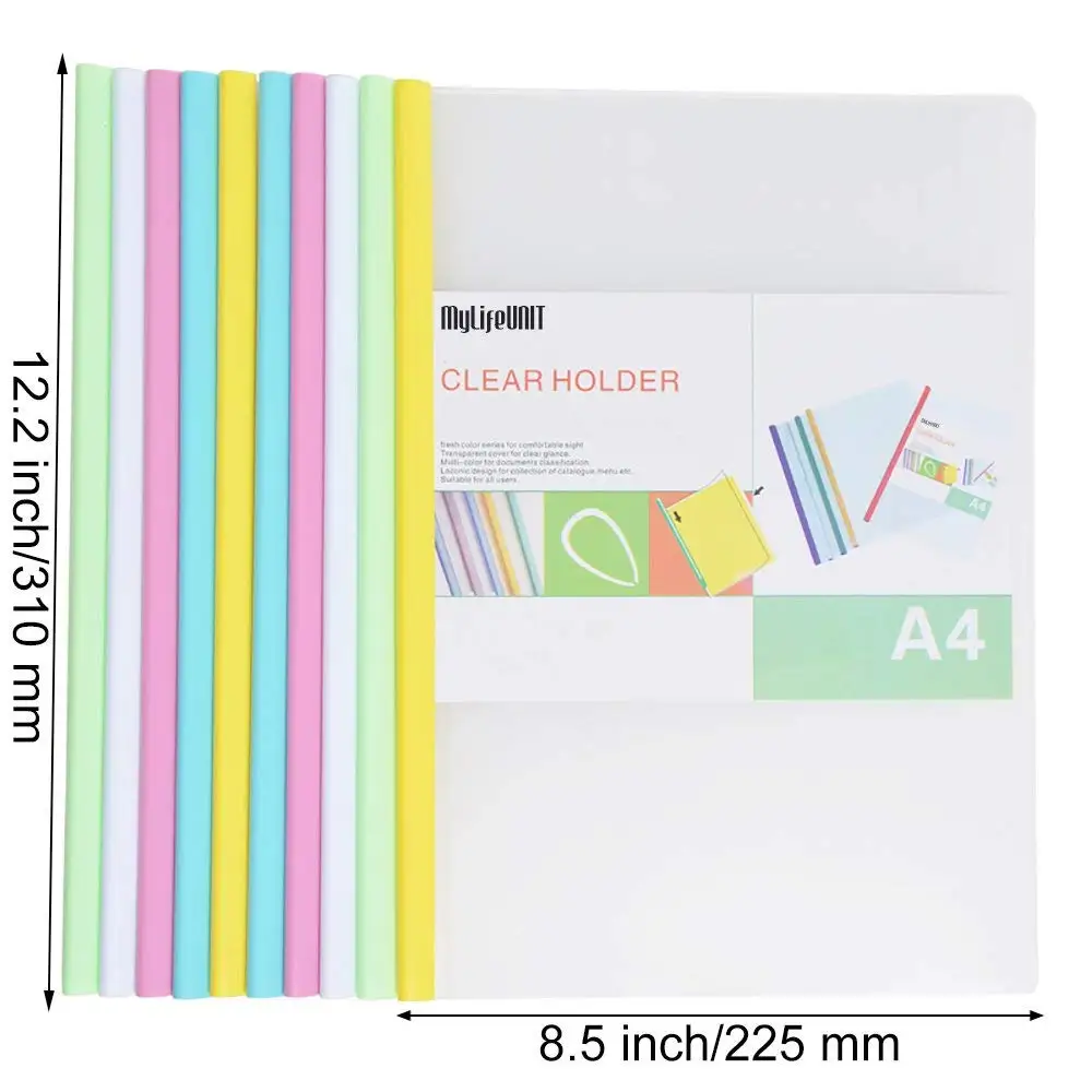 

Report Covers with Sliding Bar, Clear Paper Protector Sleeves, 12.2 x 8.5 Inch (20 PCs)