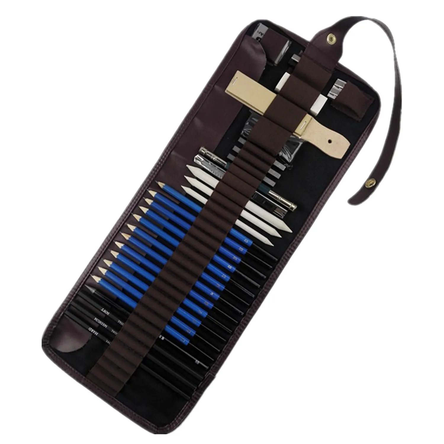 

32 PCS Complete Drawing Sketching Pencils Set Includes Graphite Charcoal Pencil Rubber Sharpener Storage Case for Artist Student
