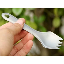 Лидер продаж титановый Spork Походный нож вилка ложка походная Посуда туристическая Ложка Вилка легкая 11 г огонь клен FMT-T19