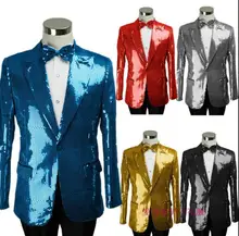 Men blue suits designs masculino homme terno stage costumes for singers jacket men sequins blazer dance star style dress punk