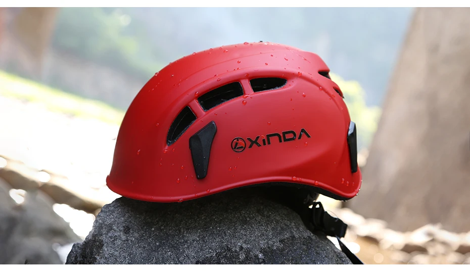 Xinda Rock Rock กลางแจ้งปีนเขาดาวน์ฮิลล์หมวกกันน็อก Speleology Mountain Rescue อุปกรณ์ขยายหมวกนิรภัย Caving ทำงานหมวกนิรภัย