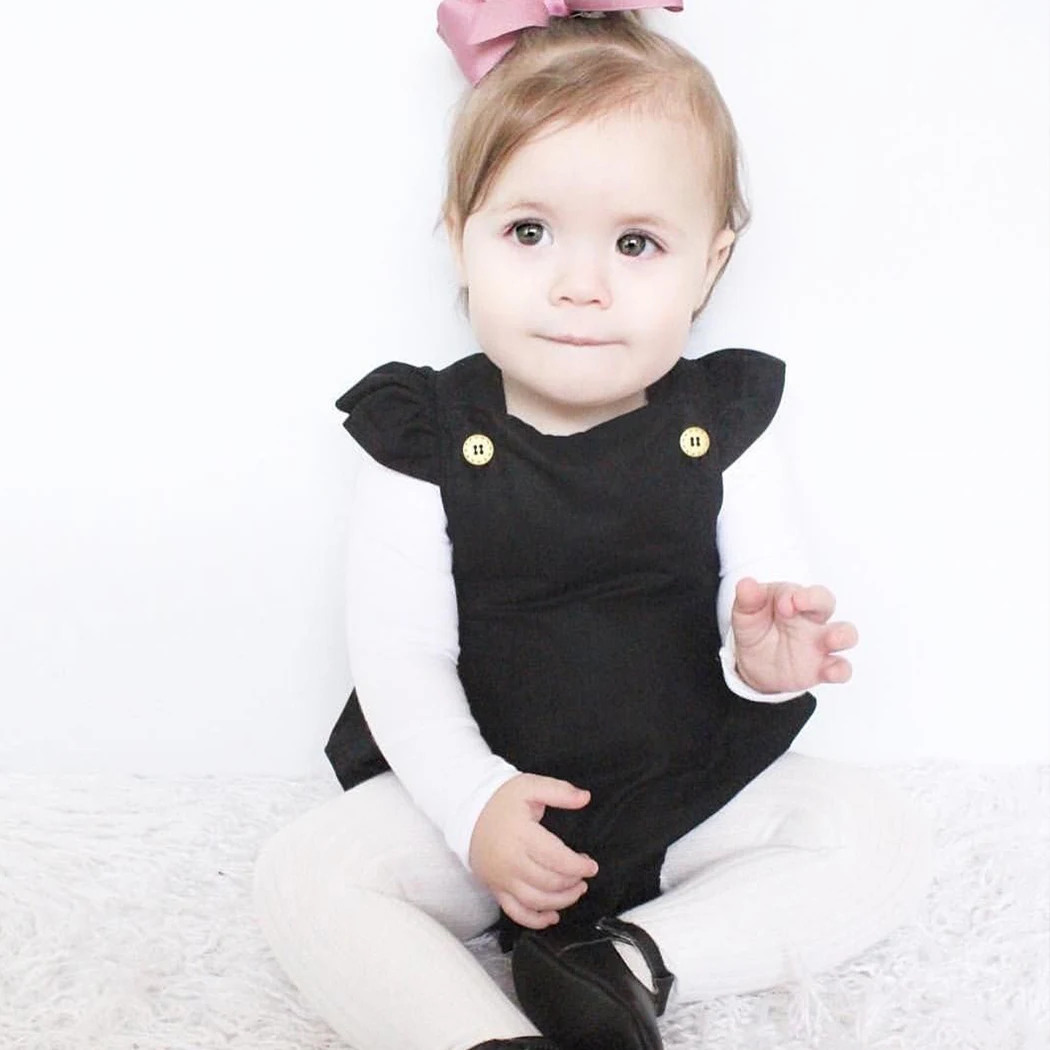Baby Romper Pink and black with buttons baby boy and girl suits