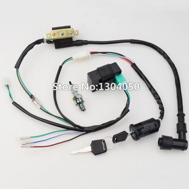 50cc 70cc 90cc 110cc 125cc cdi ignition coil c7hsa spark plug wire Delco Car Radio Wiring for 2000 Blazer 50cc 70cc 90cc 110cc 125cc cdi ignition coil c7hsa spark plug wire harness wiring set atv electric quad fre shipping