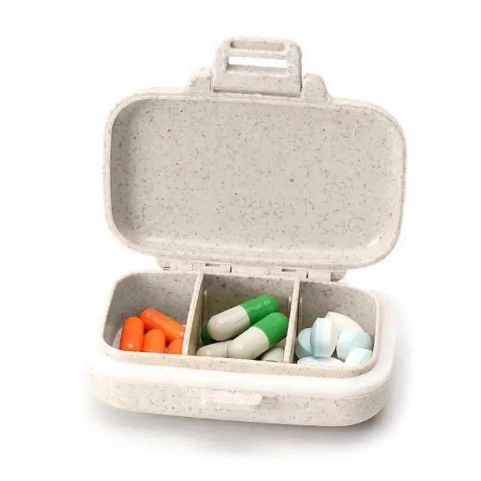 Портативный чехол для таблеток, 3 отделения, дорожный контейнер для хранения витамина, органайзер для лекарств