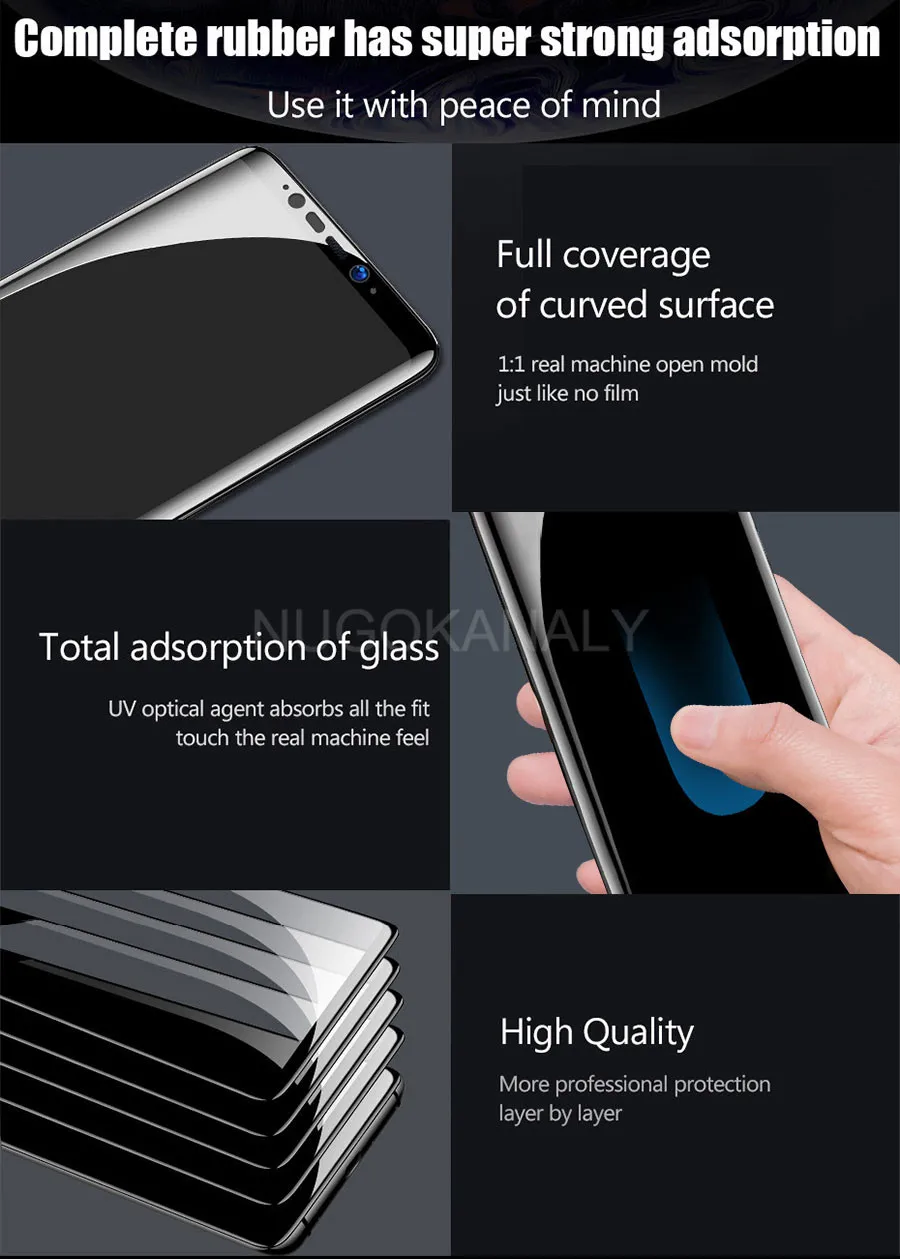 20D полное покрытие изогнутые края закаленное стекло для samsung Galaxy S10 S10e S9 S8 Note 10 Plus Pro 9 8 Защита экрана для A9 A8