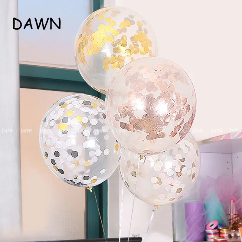10 шт 12 дюймов прозрачные воздушные шары золото Звездный конфетти шары из латекса воздушный шар с днем рождения Baby Shower вечерние Свадебные украшения