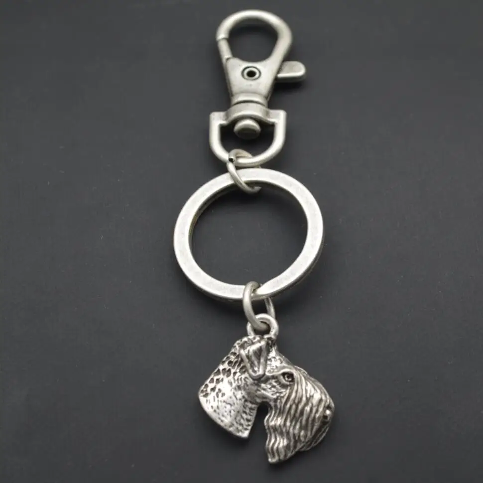 

Vintage Kerry Blue Terrier, Irish Blue Terrier key Chain,Key Ring ,Key Charm--12Pcs/lot