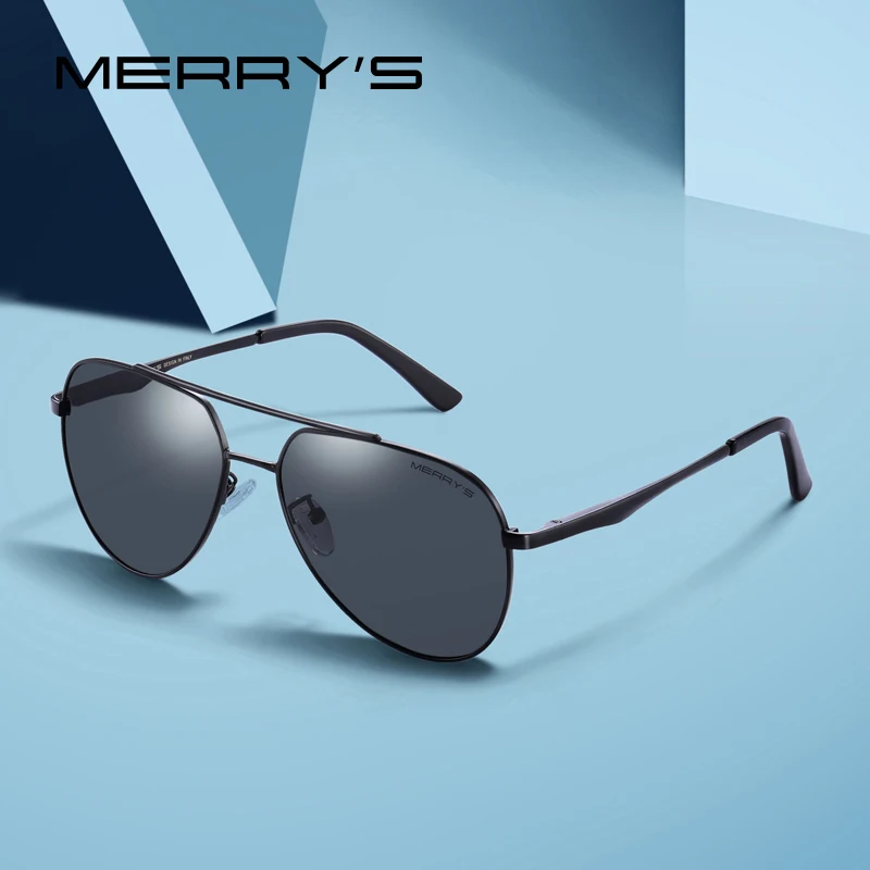 MERRYS, дизайнерские мужские классические солнцезащитные очки пилота, авиационная оправа, HD поляризационные солнцезащитные очки для мужчин, для вождения, защита от уф400 лучей, S8316