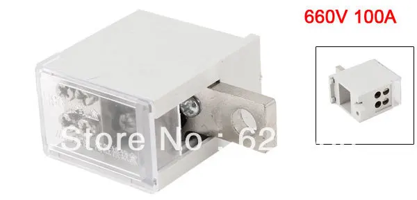 HS6 660V 100A One Inlet Four Outlet Contact Pin Type Wire Terminal Junction Box |