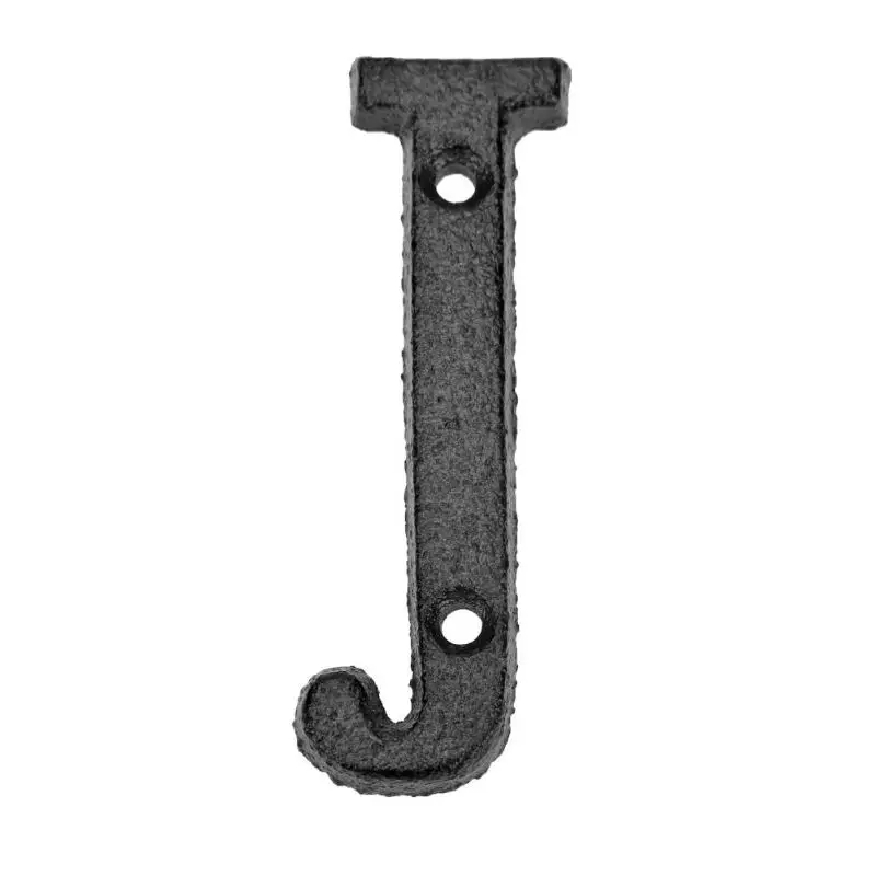 J Металлический буквенный Алфавит литой железный дом знак для двери DIY кафе Настенный декор - Цвет: J
