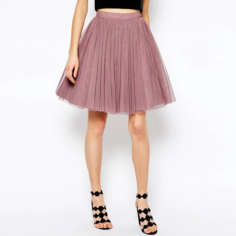 Пыльная розовая мини-юбка из Мягкого Тюля для женщин, изготовленная на заказ, Высококачественная юбка-пачка Feamle, плиссированная Летняя короткая юбка для взрослых