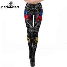 NADANBAO, весенние леггинсы с человеком-пауком, женские леггинсы с 3D принтом паутины, леггинсы для тренировок, Гибкие Леггинсы для фитнеса размера плюс, леггинсы