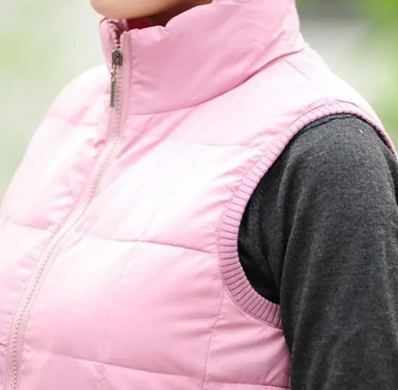 Девушка мода зима пуховой жилет женщина Подпушка жилет пальто куртка на открытом воздухе жилет Большие размеры XL-4XL Весна Осенняя жилетка
