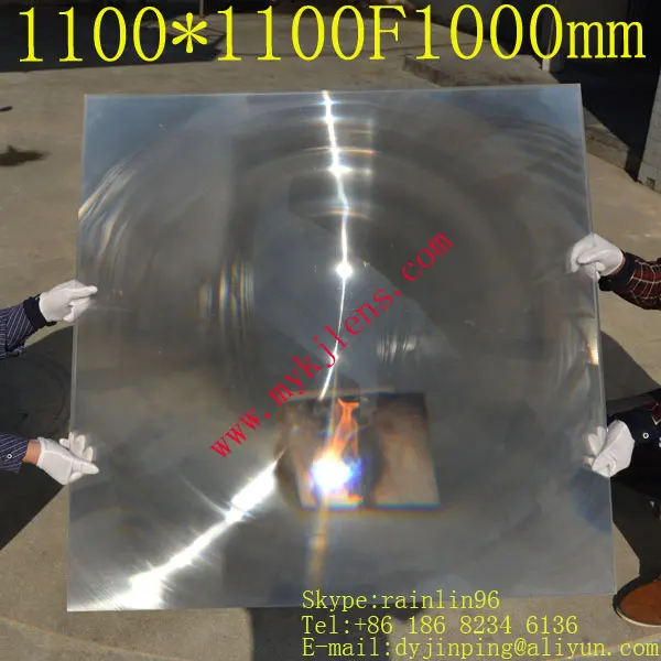 Большой размер 1100*1100 мм фокусное расстояние 1000 мм объектив Френеля полный og паз шаг с 4 углами Солнечный концентратор объектив солнечной энергии