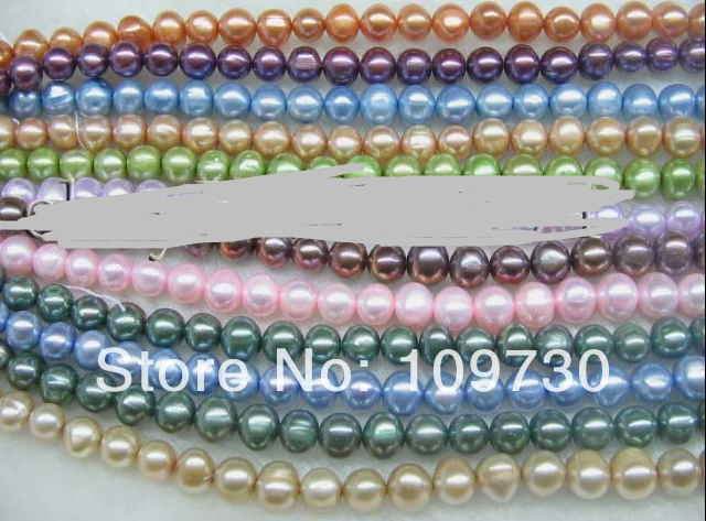 

Jewelry 00114 lot 12strs AA+7-8mm luster mix potato pearl