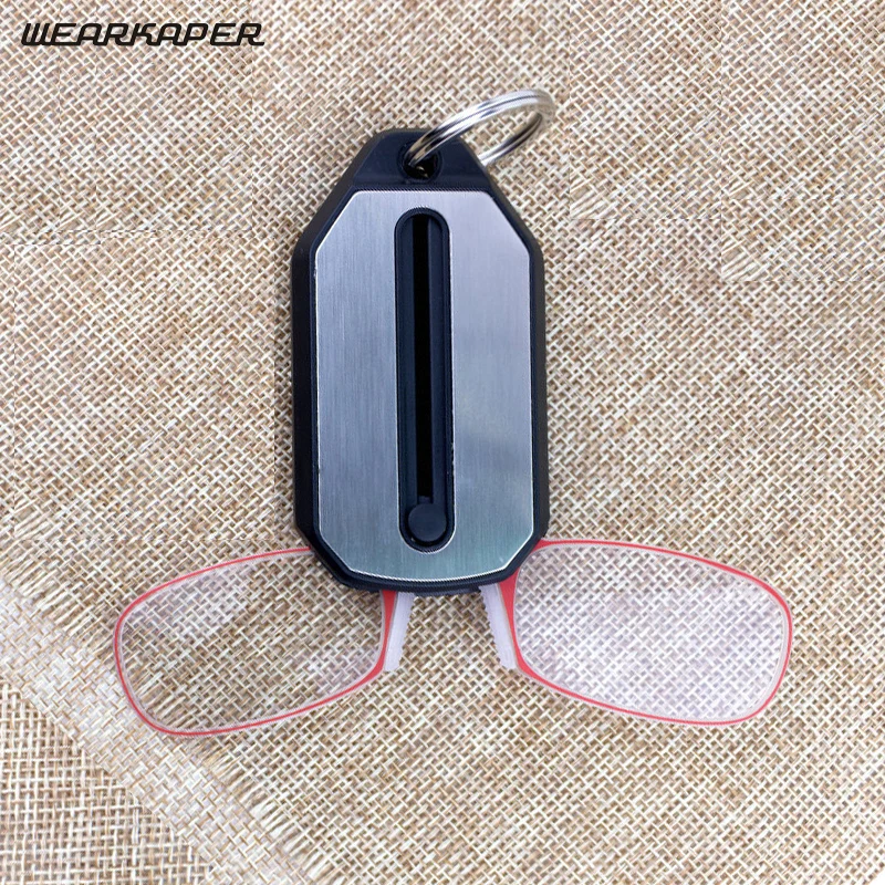 WEARKAPER Thin Mini Keychain Reading Glasses Women Nose Clip On Folding