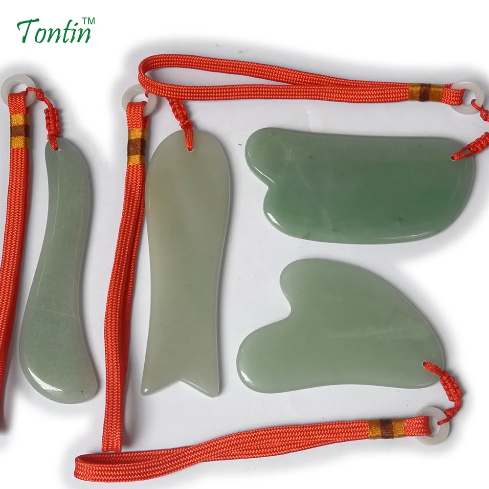 TONTIN NEW Acupuncture Massage Guasha Tool SPA Beauty kit Natural Aventurine 4 pcs/set (1pcs fish 1pcs S 1pcs knife 1pcs Y) россия платье s 4 spa