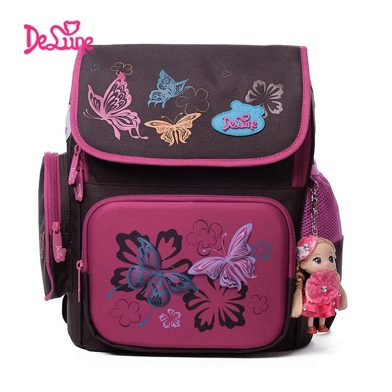 Delune School Bag Children School font b Backpacks b font Character Zipper font b Backpack b