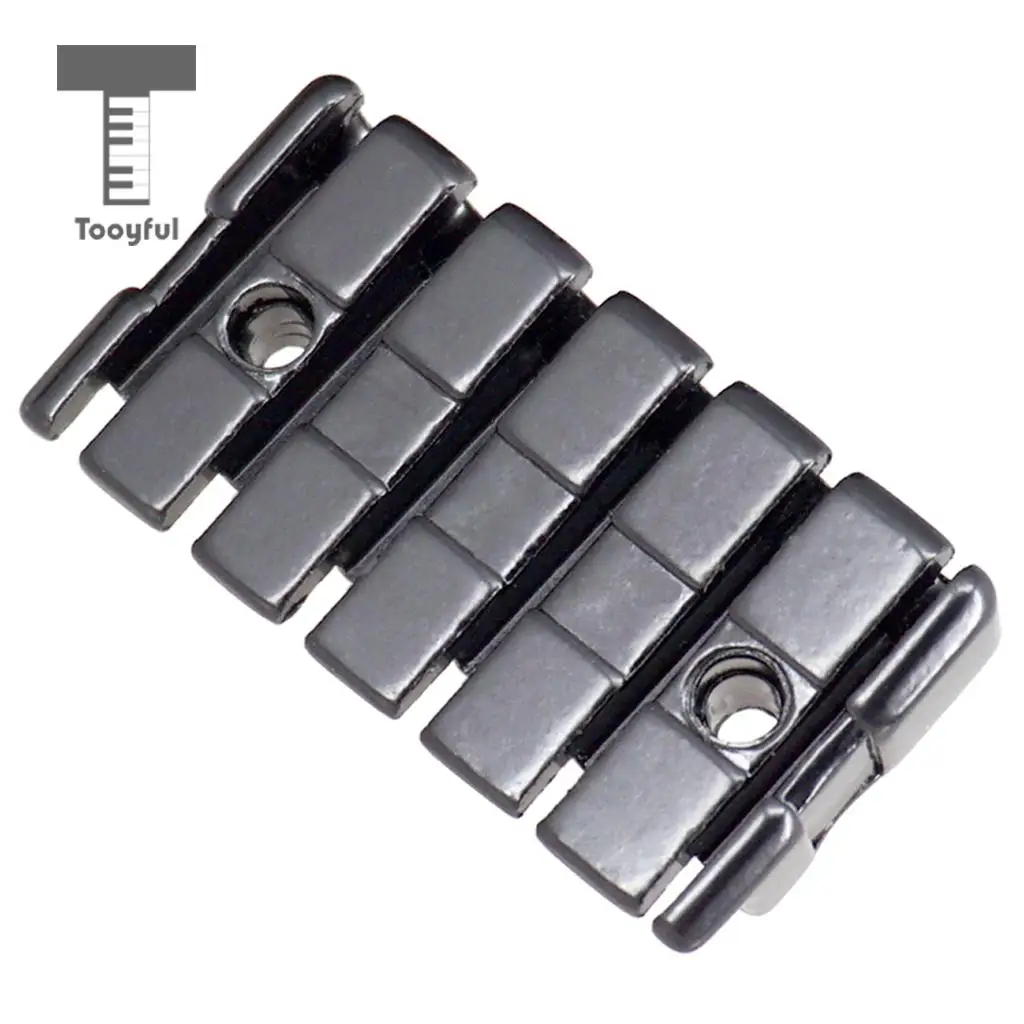 Tooyful Set of 6 String Roller saddle Tremolo Bridge Tailpiece for Headless Electric Guitar Parts