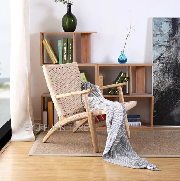 Modern Design Solid Wooden Living Room Lounge Arm Chair Ash Solid