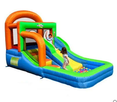 

Free shipping Child inflatable trampoline naughty fort household slide ocean pool combination big trampoline