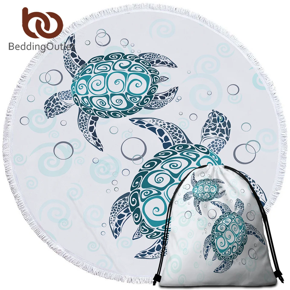 Круглое пляжное полотенце BeddingOutlet для взрослых Большое банное из микрофибры в