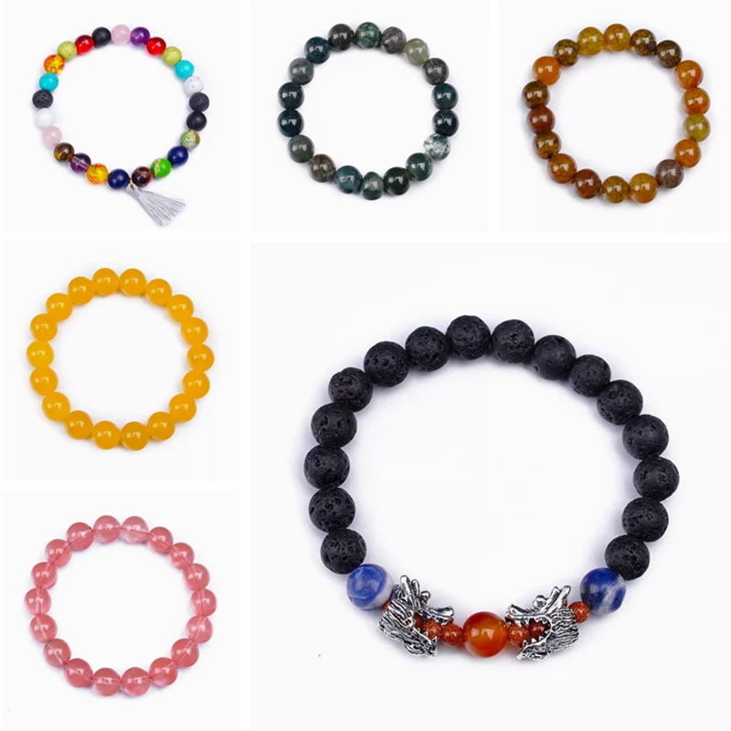 

Unique Mixed Natural Original Agate Amber Stones Charm Wrap Bracelets Healing Crystal Handmade Bracelet Women Bracelets Dropship
