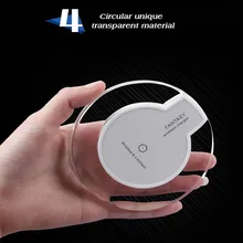 Новое горячее Qi Ультра тонкое Беспроводное зарядное устройство кристально чистое зарядное устройство светодиодный светильник для samsung S7 S8 S8 Plus