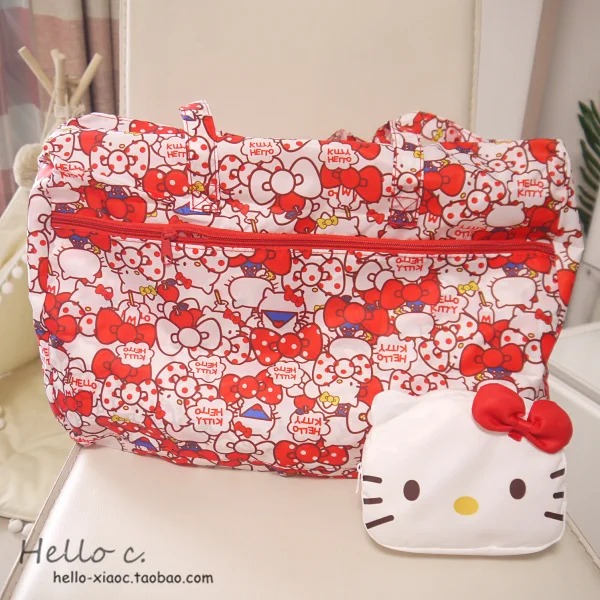 Мультфильм hello kitty My Melody Cinnamoroll pomparin Anpanman портативная складная сумка для багажа дорожные сумки Сумка-тележка для женщин