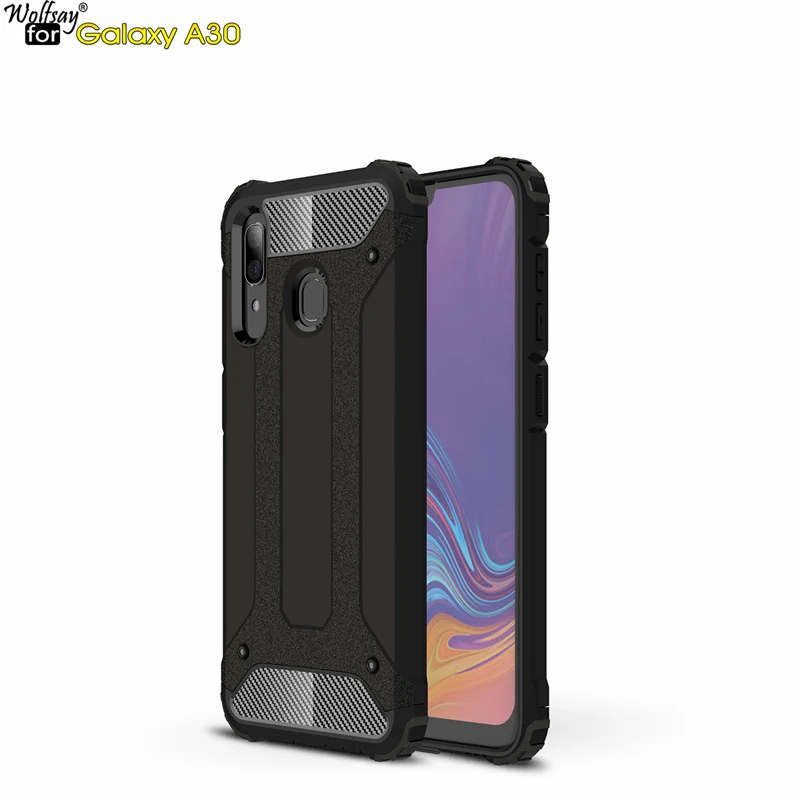 

Wolfsay For Case Samsung Galaxy A30 Cover Durable Armor TPU & PC Case for Samsung A30 A305 Case Galaxy A30 Business Phone Fundas