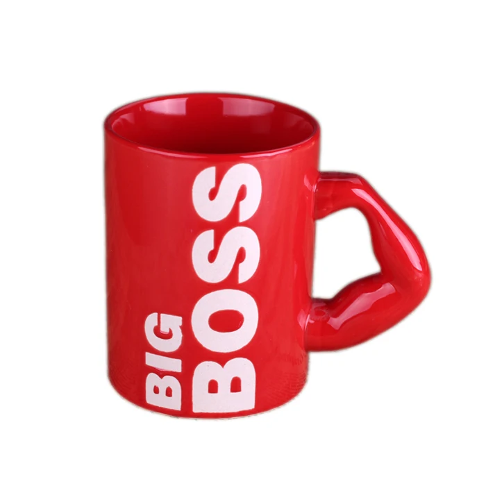 

450ml Creative BOSS ceramic cup personality muscle model hand Mug coffee mug Household Office water cup Free Shipping