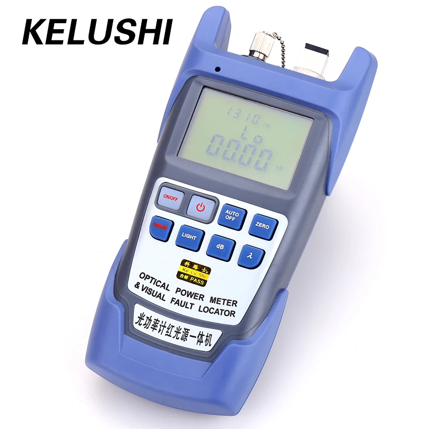 KELUSHI Универсальный оптоволоконный измеритель мощности 70 ~ + 10dbm и 10 мВт км кабель