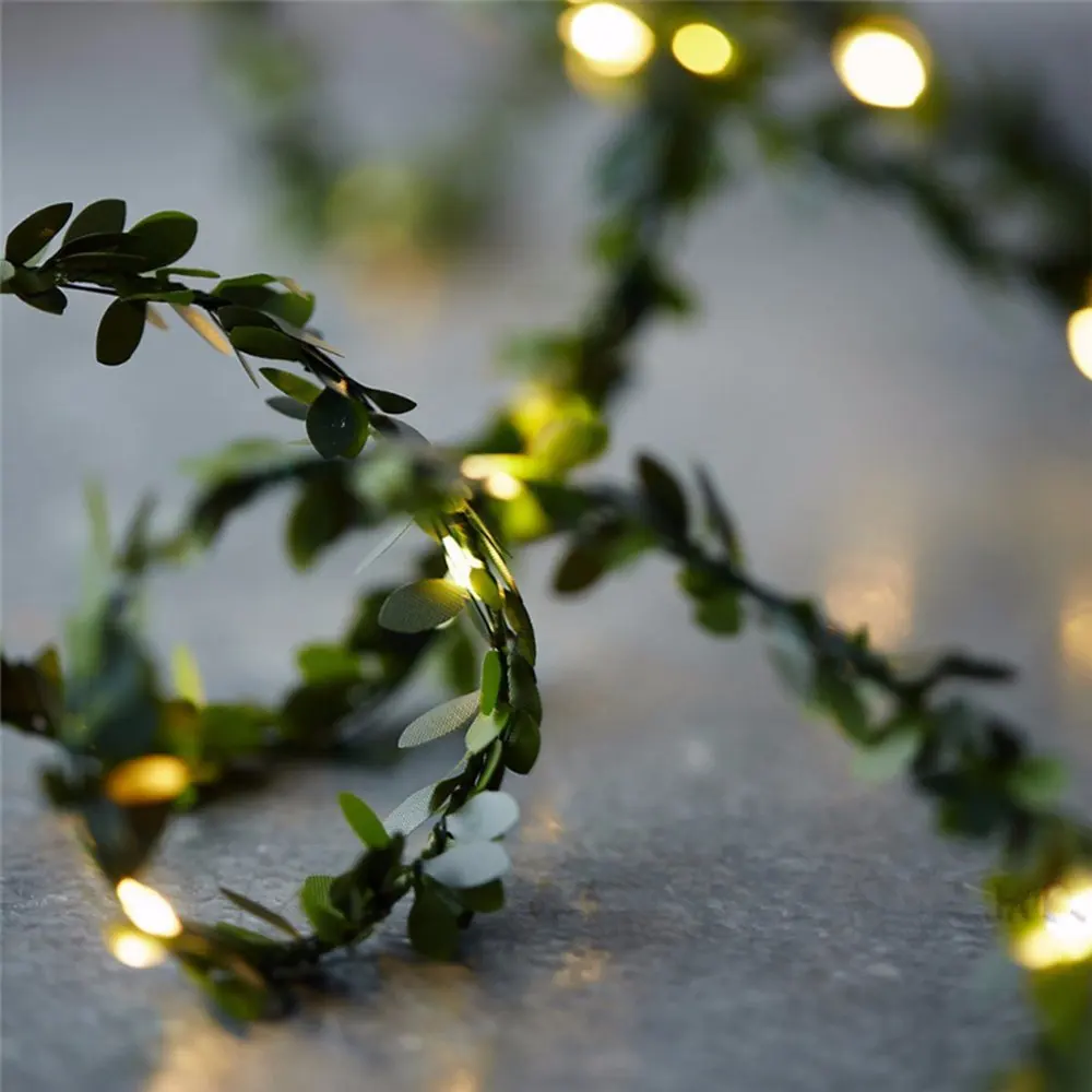 

2M 5M 10M Leaf Ivy Garlands fairy string wedding lights Battery Operate for Holiday Party Christmas wedding decoration