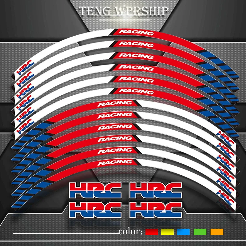 

Motorcycle Parts Thick Edge Outer Rim Sticker Stripe Wheel Decals For HONDA HRC