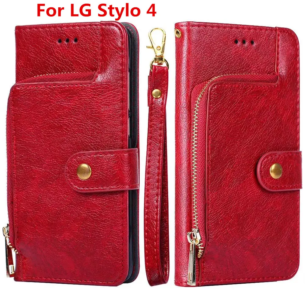 

For LG Stylo 4 Case LG Q Stylus wallet cases Business Leather Wallet Back Cover Phone Bag For LG Stylo4 LM-Q710MS Flip Stand