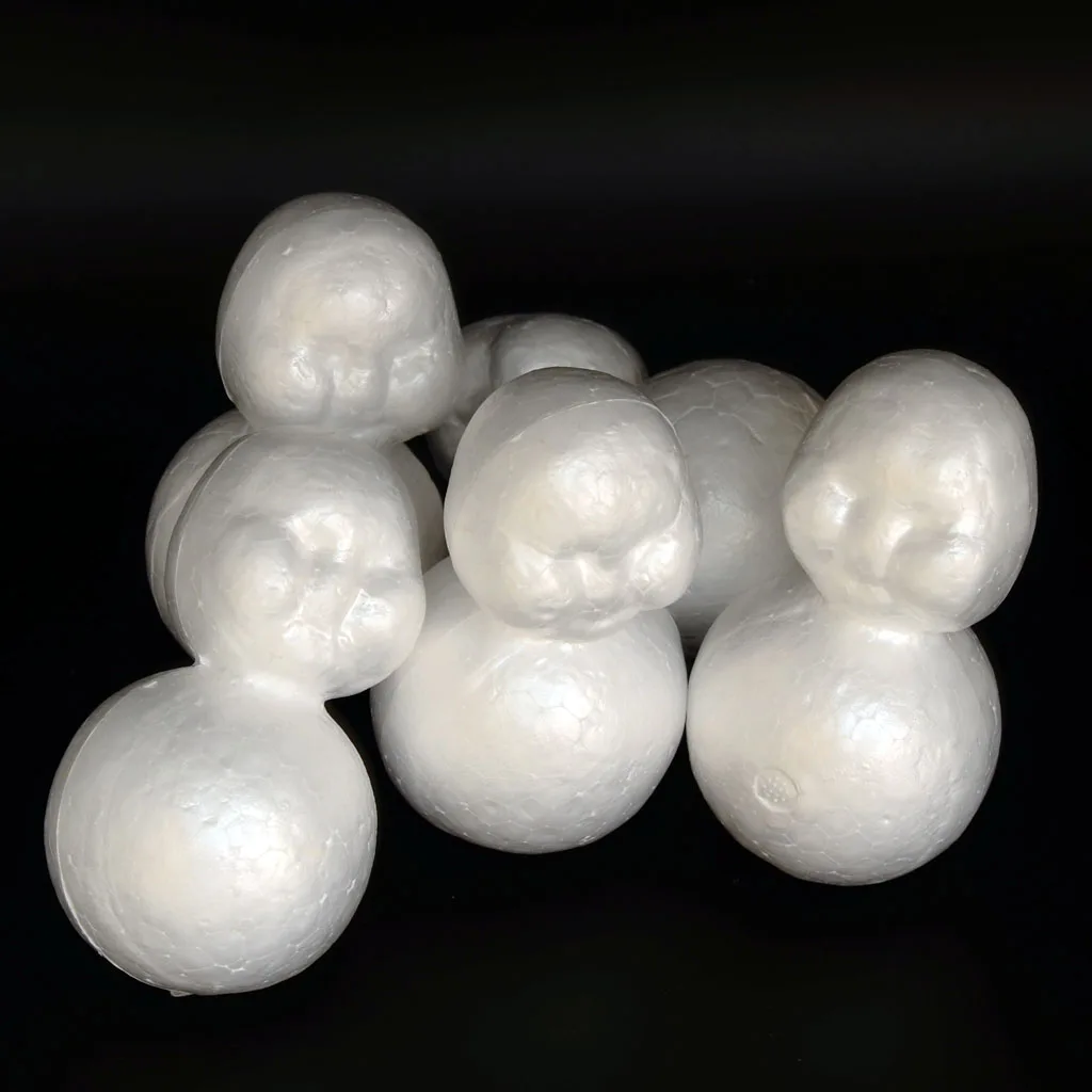 10Pcs DIY Polystyrene Christmas Decoration Foam Crafts Baubles Pendants Snowman/Horn Christmas Tree Ornaments Xmas Wedding Party