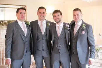 Skup Groom Smokingi Notch Lapel Best Man Garnitur Szary Groomsman Mężczyźni ślub/Prom Suits C286