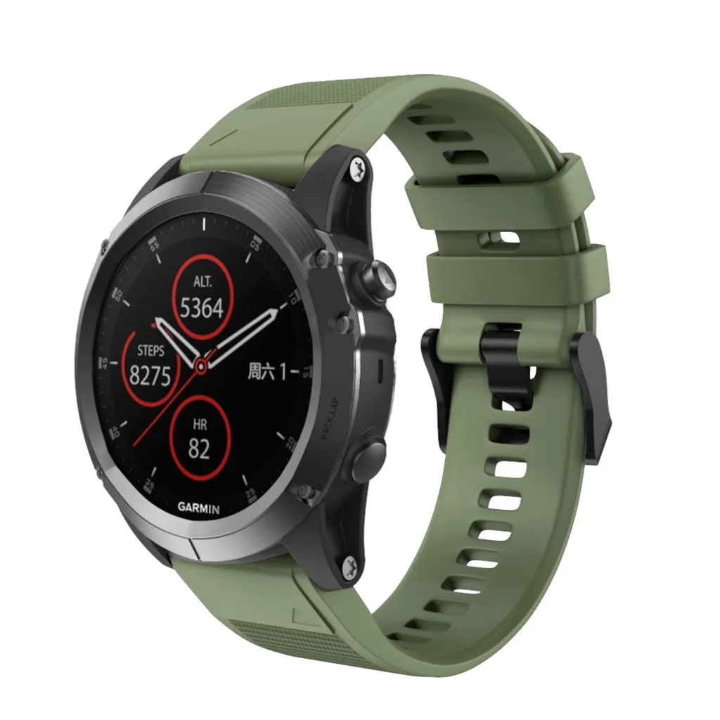 Ремешок силиконовый для наручных часов Garmin Fenix 5X Plus быстросъемный|Ремешки часов| |