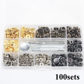 

Meetee 12mm 40/80/100/120/140set Pure Copper Snap Button+Installation Tool Down Jacket Clothing Fastener Buckle Accessory AP644