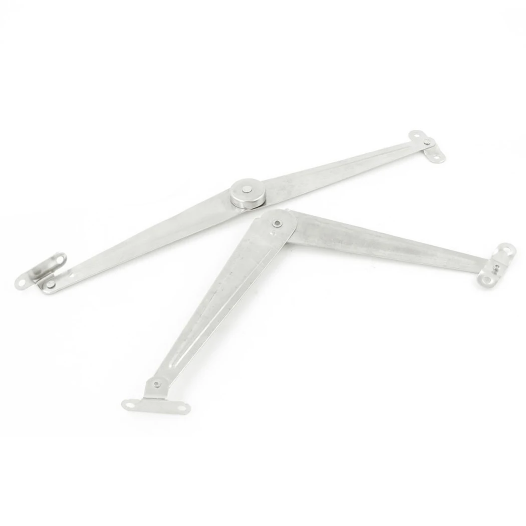 CLOS Metal Furniture Lid Support Hinge Stay Pair Silver Tonein