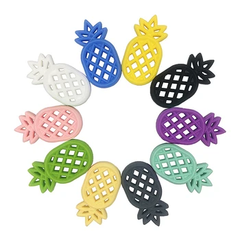 

1 Piece Baby Cartoon Pineapple Teether Food Grade Silicone Health Chewed Pendant Pacifier Teeth Training Toys Candy Colors